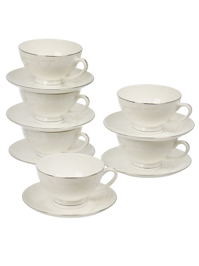 Набор чайный фарфор, 12 предметов, на 6 персон, 250 мл, Lefard, Медиссон, 440-083, подарочная упаковка