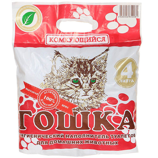 Наполнитель для лотка комкующийся, 4 л, Гошка