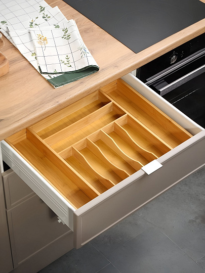 Подставка для столовых приборов, бамбук, прямоугольная, 34.5х50.8х44.5х6.4 см, CT08034B