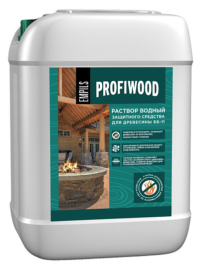 Антисептик Profiwood, ОгнеБио, для дерева, 2 гр.ББ-11, средне концентрированный, 10 л