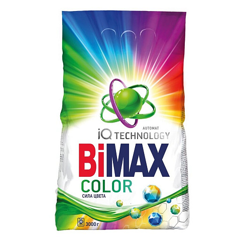 Стиральный порошок BiMAX, 3 кг, автомат, для цветного белья, Color