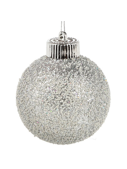 Набор шаров 9 шт, серебро, 8 см, полимер, Y4-9472