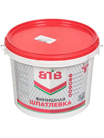 Шпатлевка ВТВ, финишная, для внутренних работ, белая, 5 кг