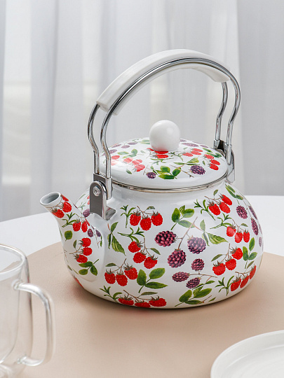 Чайник сталь, эмалированное покрытие, 2.5 л, Daniks, Ягоды, индукция