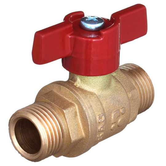 Кран для воды, 1&quot;, ш-ш, ручка-бабочка, БАЗ