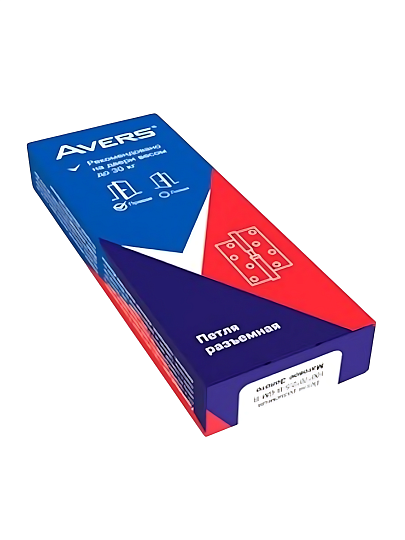 Петля для деревянных дверей, Avers, 100х75х2.5 мм, правая, B-CR-R, 30705, с подшипником, хром