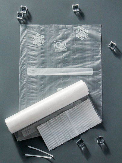 Пакет для заморозки, 80 шт, 25х35 см, 3 л, 18 мкм, рулон, Grifon, 100-003