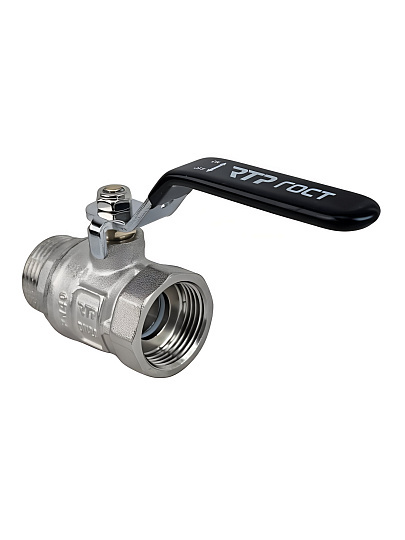 Кран для воды, 3/4", г-ш, латунь, ручка-рычаг, никель, ГОСТ, PN40, RTP