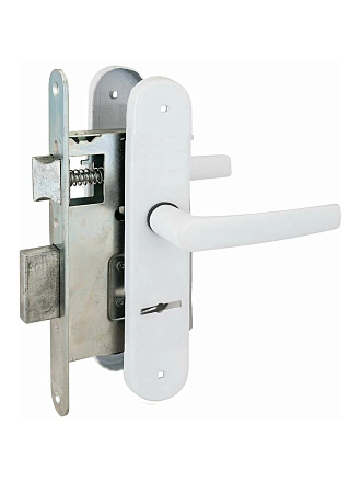 Замок врезной Птимаш, ЗВ9-4.08 (ЗВ9), 10 763, ручка в комплекте, сувальдный, универсальный, белый