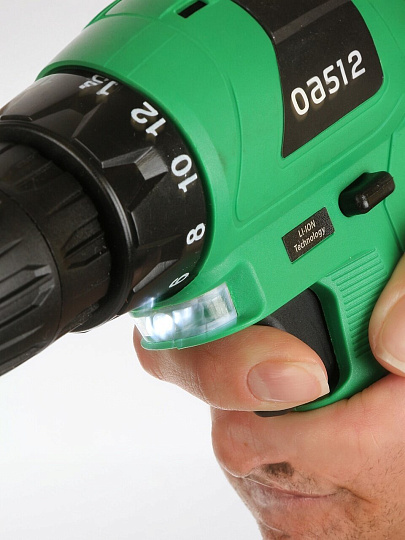 Дрель-шуруповерт аккумуляторный, Oasis, 12 В, быстрозажимной патрон, 1 скорость, 1x1.3 Ач, коробка, Eco AV-12