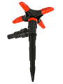 Разбрызгиватель четырехлепестковый, пластик, быстросъемный, на ножке, Grandy, черный с красным - фото 2