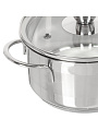 Кастрюля нержавеющая сталь, 1 л, крышка стекло, Daniks, GS-01311-14CA/SD-514, индукция - фото 3