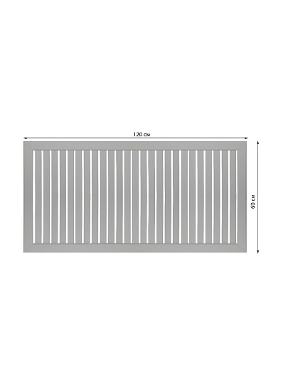 Экран для радиатора, МДФ, 1200х600 мм, прямоугольный, серый DE LUXE, реечный, Стильный Дом