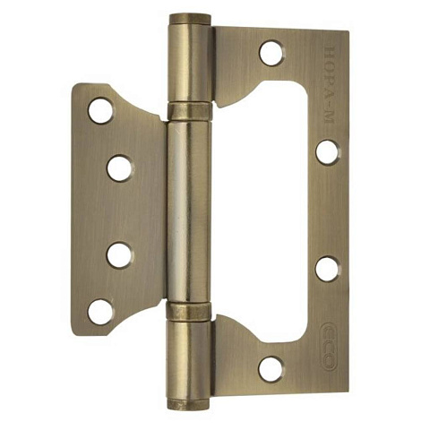 Петля накладная для деревянных дверей, Нора-М, 100х75х2.5 мм, универсальная, 800-FHP-ЕСО AB, 15527, бронза