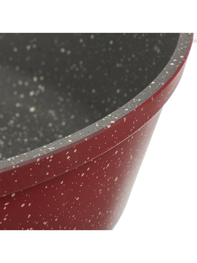 Сковорода литой алюминий, 26 см, антипригарное покрытие, Горница, Рубин, с крышкой, с9261РБ