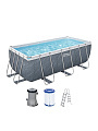Бассейн каркасный Bestway, 412х201х122 см, Power Steel Rectangular, 56722BW, фильтр-насос, лестница, 8124 л - фото 12
