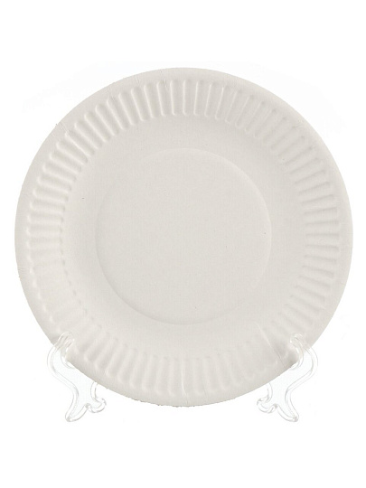 Тарелка одноразовая 12 шт, диаметр 170 мм, картон, Мистерия, 183000, белая