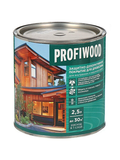 Пропитка Profiwood, для дерева, защитно-декоративная, рябина, 2.3 кг