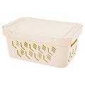 Ящик хозяйственный, 4.6 л, 27х19х12 см, с крышкой, бежевый, Бытпласт, Deluxe, 433205507