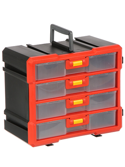 Ящик-органайзер для инструмента, 30х25х16 см, пластик, Bartex, 4 лотка, 27803550362