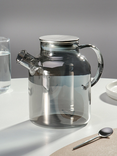 Чайник заварочный стекло, 1.8 л, с ситечком, Satoshi, Графит, 850-266