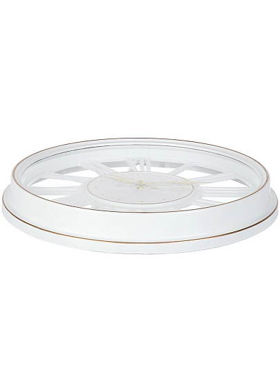 Часы настенные, кварцевые, 43 см, круглые, пластик, белые, Y6-10676