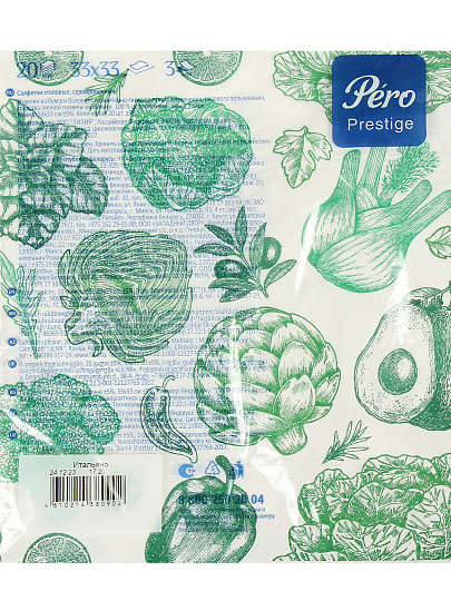 Салфетки Pero, Prestige Итальяно, 20 шт, 3 сл, 33х33 см, 902