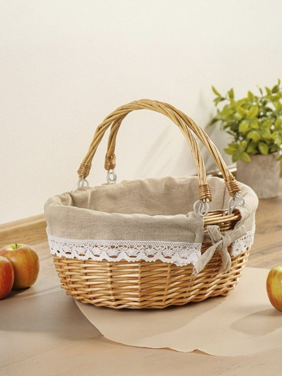 Корзина 33х25х14 см, овальная, плетеная, B090089
