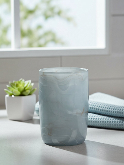 Стакан для зубных щеток Гранит сер, полистоун, 7.5x7.5x10.6 см, BRE0974AA-TB