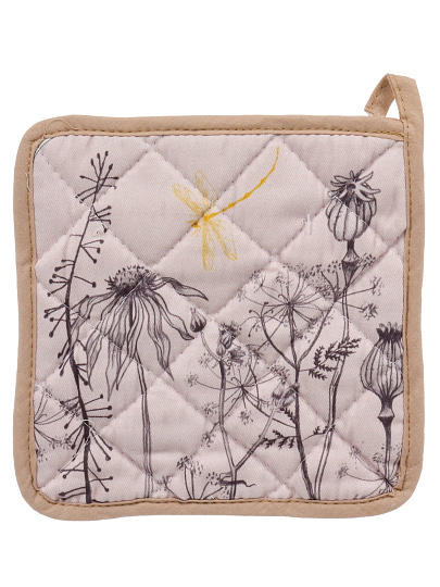 Прихватка 18х18 см, 100% хлопок, полевые цветы, Узб-н
