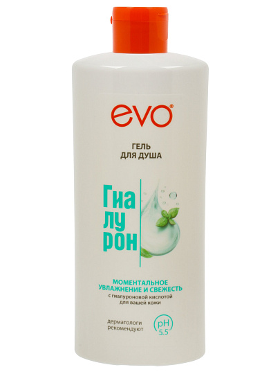 Гель для душа Evo, Гиалурон, 400 мл, увлажнение и свежесть