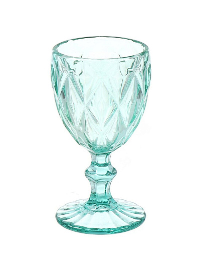 Бокал для вина, 250 мл, стекло, 6 шт, Бирюзовый, Y115-3