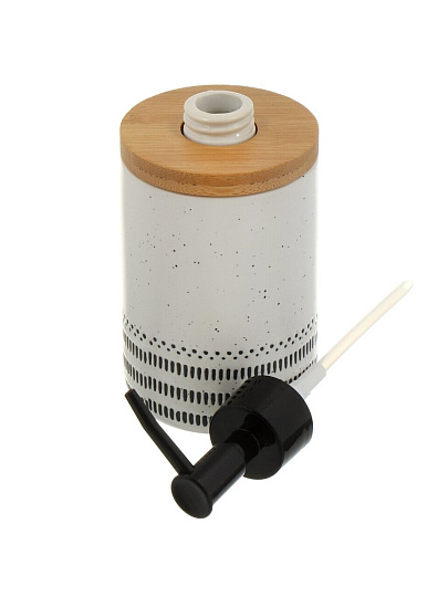 Дозатор для жидкого мыла, Геометрия, керамика, 7.4x11.6/17.6 см, белый, CE2571AA-LD