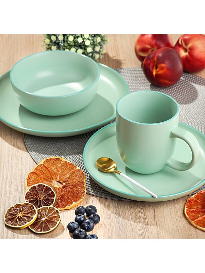 Тарелка десертная, керамика, 19 см, круглая, Macarons, Domenik, DM7001, мятная