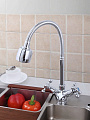 Смеситель для кухни, Frap, гибкий излив, с кран-буксой, хром, F4319 - фото 7