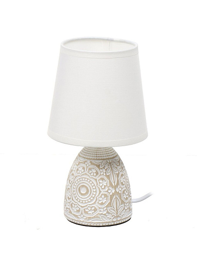 Светильник настольный E14, коричневый, абажур белый, RL-TL013-3