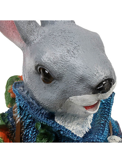 Фигурка садовая Заяц с морковью, 2х20х45 см, полистоун, ФП020