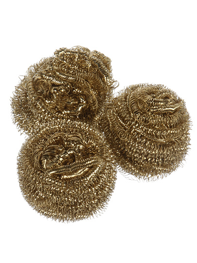 Мочалка для посуды, 3 шт, Сияние, латунь, спиральная, Аквамаг, СПЛ-03/15С