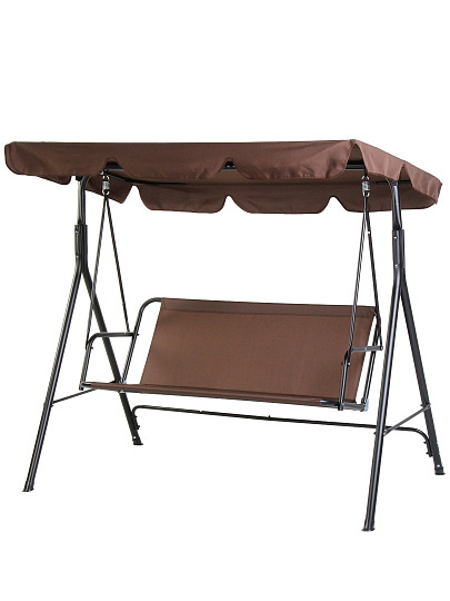 Качели садовые 3-местные, 170х110х153 см, 210 кг, металл, коричн.полоска, C060046