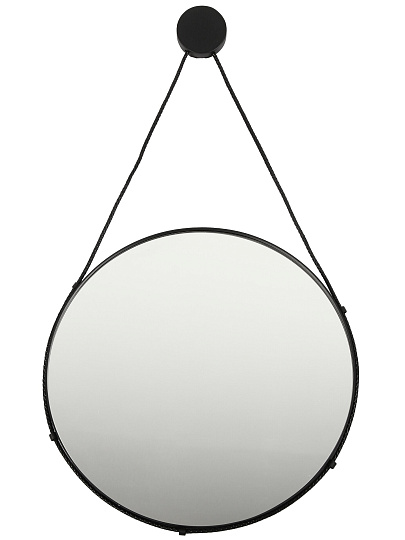 Зеркало интерьерное настенное, 40.3 см, металл, МДФ, с ремешком, круглое, 4005-Zm1