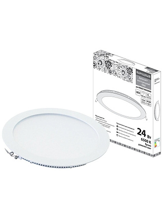 Светильник встраиваемый ультратонкий, Даунлайт Народный, 24 Вт, 6500 К, белый, TDM Electric, SQ0329-0244
