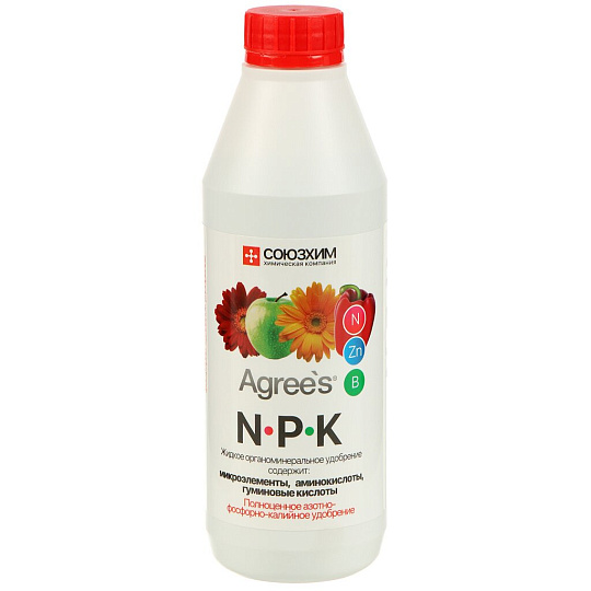 Удобрение NPK, органоминеральное, жидкость, 500 мл, Agree's