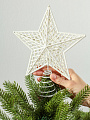 Верхушка на елку Звезда, белая, 20х24 см, Y4-7441