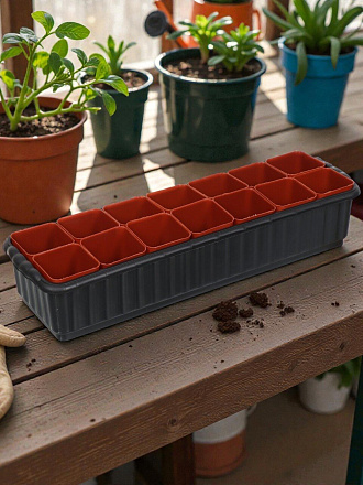 Набор для рассады 14 стаканчиков, с поддоном, в ассортименте, Радиан