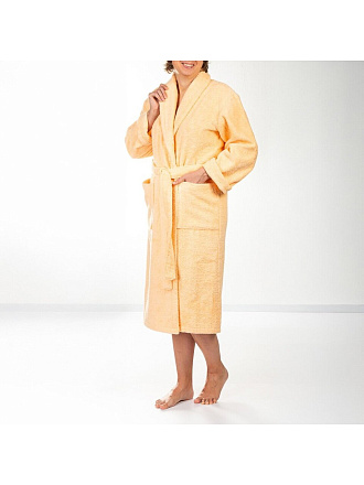 Халат женский, махровый, 100% хлопок, персиковый, L-XL, 48-50, Silvano