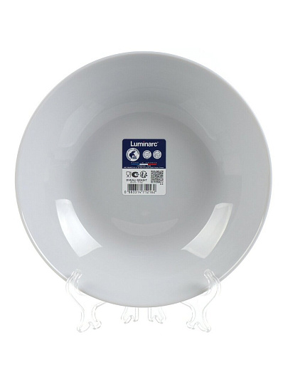 Тарелка суповая, стеклокерамика, 20 см, круглая, Diwali Granit, Luminarc, P0703, жемчужно-серая