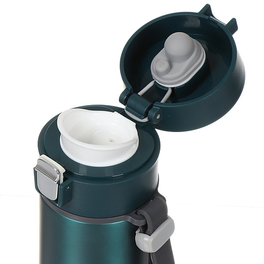 Термобутылка нержавеющая сталь, 0.48 л, узкая горловина, Barouge, колба нержавеющая сталь, темно-бирюзовая, BT-005