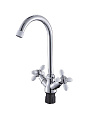 Смеситель для кухни, Эверест, с кран-буксой, белый, хром, B59-071A - фото 3