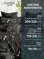 Постельное белье 2-спальное, простыня 220х220 см, 2 наволочки 70х70 см, пододеяльник 175х215 см, Майская ночь, полисатин, Цветы, черный 20/163-AC - фото 2