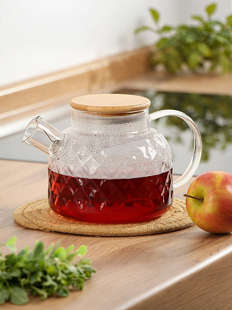 Чайник заварочный стекло, 1 л, с ситечком, Daniks, B050190